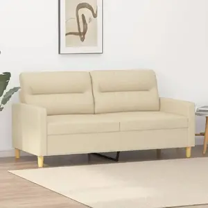 vidaXL Canapé à 2 places Crème 140 cm Tissu pas cher