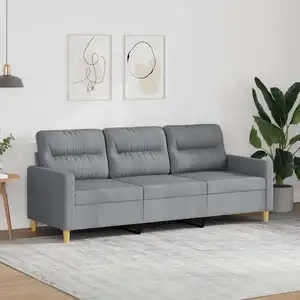 vidaXL Canapé à 3 places Gris clair 180 cm Tissu pas cher