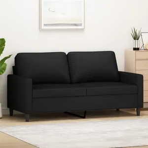 vidaXL Canapé à 2 places Noir 140 cm Velours pas cher