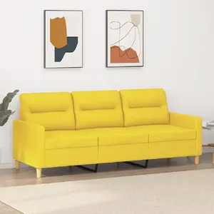 vidaXL Canapé à 3 places Jaune clair 180 cm Tissu pas cher