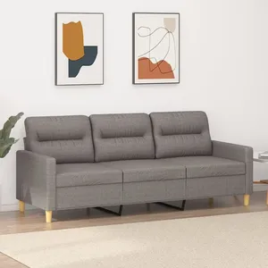 vidaXL Canapé à 3 places Taupe 180 cm Tissu pas cher