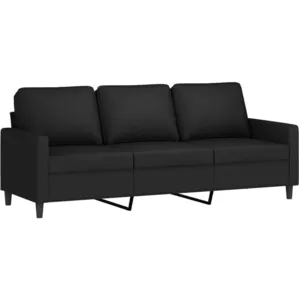 Comparateur de prix : vidaXL Canapé à 3 places Noir 180 cm Velours