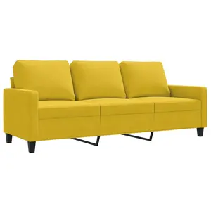 vidaXL Canapé à 3 places Jaune 180 cm Velours