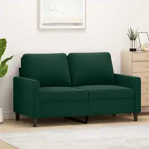 vidaXL Canapé à 2 places Vert foncé 120 cm Velours pas cher