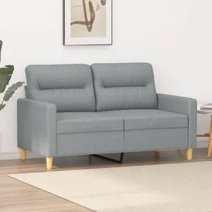 vidaXL Canapé à 2 places Gris clair 120 cm Tissu pas cher
