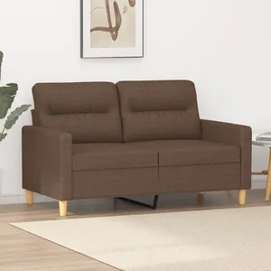 vidaXL Canapé à 2 places Marron 120 cm Tissu pas cher