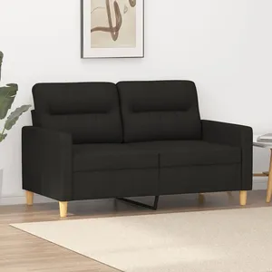 vidaXL Canapé à 2 places Noir 120 cm Tissu pas cher