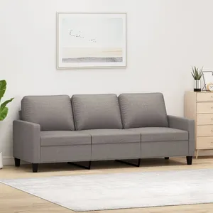 vidaXL Canapé à 3 places Taupe 180 cm Tissu pas cher