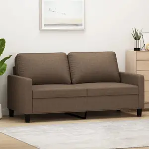 vidaXL Canapé à 2 places Marron 140 cm Tissu pas cher