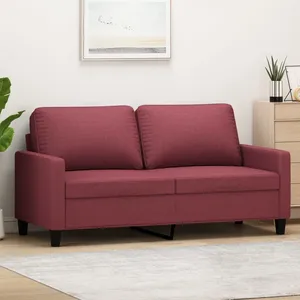 vidaXL Canapé à 2 places Rouge bordeaux 140 cm Tissu pas cher