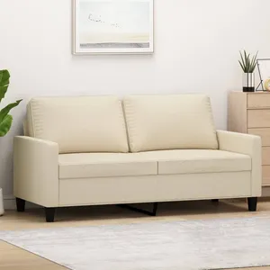 vidaXL Canapé à 2 places Crème 140 cm Tissu pas cher