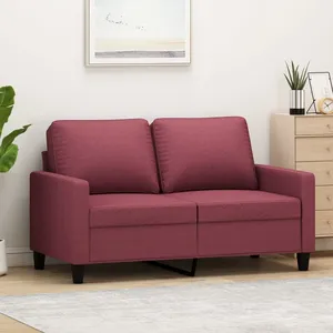 vidaXL Canapé à 2 places Rouge bordeaux 120 cm Tissu pas cher