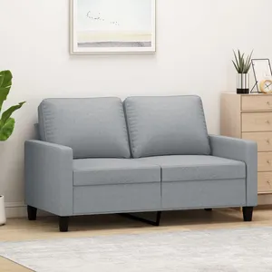 vidaXL Canapé à 2 places Gris clair 120 cm Tissu pas cher