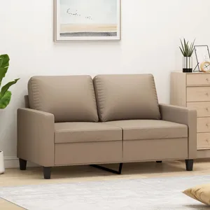 vidaXL Canapé à 2 places Cappuccino 120 cm Similicuir pas cher