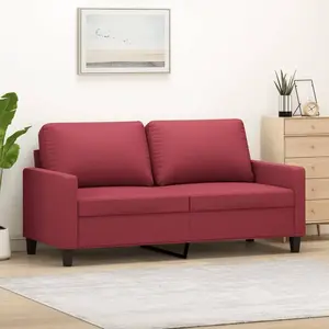vidaXL Canapé à 2 places Rouge bordeaux 140 cm Similicuir pas cher