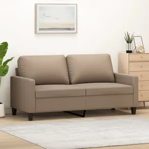 vidaXL Canapé à 2 places Cappuccino 140 cm Similicuir pas cher