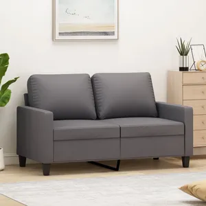 vidaXL Canapé à 2 places Gris 120 cm Similicuir pas cher