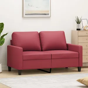 vidaXL Canapé à 2 places Rouge bordeaux 120 cm Similicuir pas cher