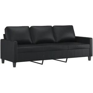 vidaXL Canapé à 3 places Noir 180 cm Similicuir pas cher