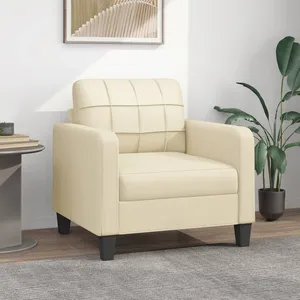 Comparateur de prix : vidaXL Fauteuil Crème 60 cm Similicuir
