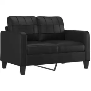 vidaXL Canapé à 2 places Noir 120 cm Similicuir pas cher