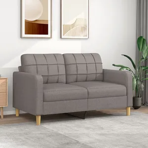 vidaXL Canapé à 2 places Taupe 140 cm Tissu pas cher