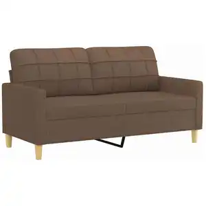 Comparateur de prix : vidaXL Canapé à 2 places Marron 140 cm Tissu