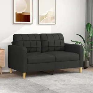 Comparateur de prix : vidaXL Canapé à 2 places Noir 140 cm Tissu