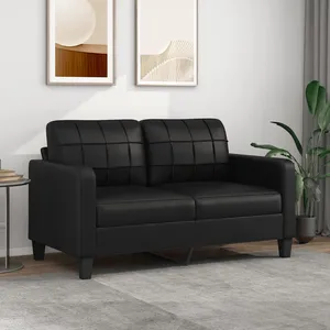 Comparateur de prix : vidaXL Canapé à 2 places Noir 140 cm Similicuir