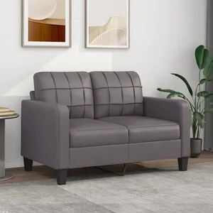 Comparateur de prix : vidaXL Canapé à 2 places Gris 120 cm Similicuir