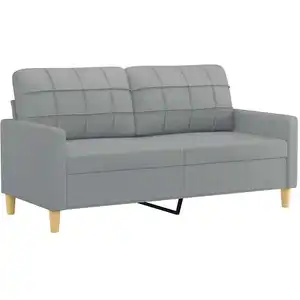 vidaXL Canapé à 2 places Gris clair 140 cm Tissu pas cher
