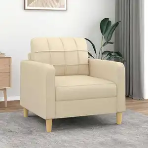 vidaXL Fauteuil Crème 60 cm Tissu pas cher