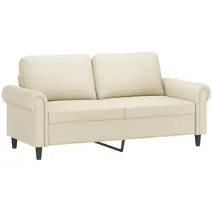 vidaXL Canapé à 2 places Crème 140 cm Similicuir pas cher