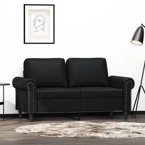 vidaXL Canapé à 2 places Noir 120 cm Similicuir pas cher