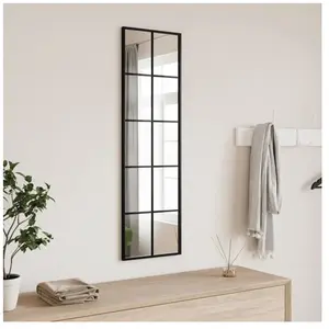 vidaXL Miroir mural noir 30x100 cm rectangulaire fer