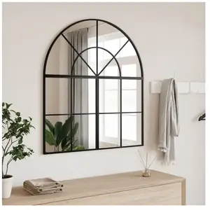 vidaXL Miroir mural noir 80x40 cm arche fer pas cher