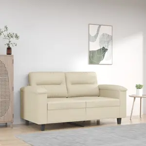 vidaXL Canapé à 2 places Crème 120 cm Similicuir pas cher