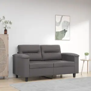 vidaXL Canapé à 2 places Gris 120 cm Similicuir pas cher