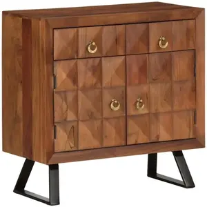 vidaXL Armoire à tiroirs marron miel 70x35x70 cm bois massif d'acacia pas cher