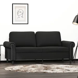 vidaXL Canapé à 2 places Noir 140 cm Velours pas cher