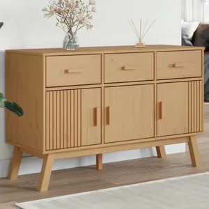 vidaXL Buffet OLDEN marron 114x43x73,5 cm bois massif de pin pas cher