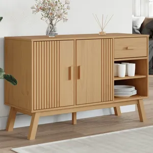 Comparateur de prix : vidaXL Buffet OLDEN marron 114x43x73,5 cm bois massif de pin