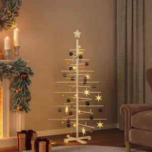 Vidaxl arbre de noël en bois pour décoration 150 cm bois massif de pin pas cher