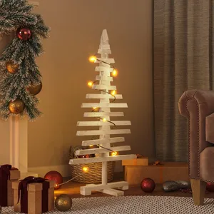 Comparateur de prix : vidaXL Arbre de Noël en bois pour décoration 90 cm bois massif de pin