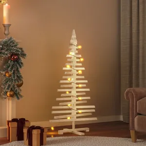 vidaXL Arbre de Noël en bois pour décoration 120 cm bois massif de pin pas cher