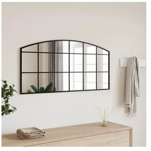vidaXL Miroir mural noir 100x50 cm arche fer