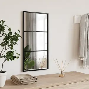 Comparateur de prix : vidaXL Miroir mural noir 30x60 cm rectangulaire fer