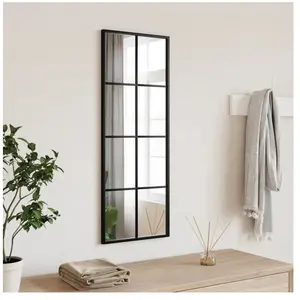 vidaXL Miroir mural noir 30x80 cm rectangulaire fer pas cher