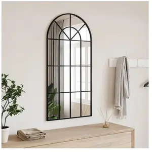 vidaXL Miroir mural noir 50x100 cm arche fer