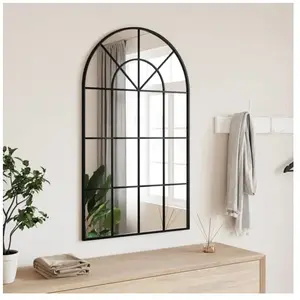vidaXL Miroir mural noir 60x100 cm arche fer